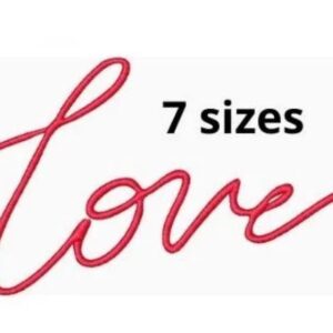 Love Embroidery Design, 7 sizes, Love Embroidery, Love Embroidery, Machine Embroidery Design, Love shape Design, Instant Download