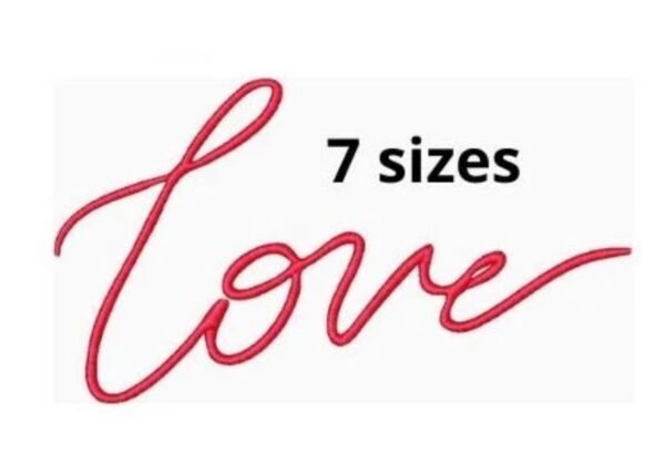 Love Embroidery Design, 7 sizes, Love Embroidery, Love Embroidery, Machine Embroidery Design, Love shape Design, Instant Download