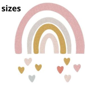 Rainbow Embroidery Design, 8 sizes, Rainbow Heart Embroidery, Rainbow Embroidery, Machine Embroidery Design, Rainbow shape Design, Instant