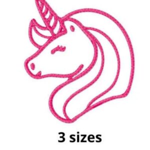 Unicorn Embroidery Design, 3 sizes, Unicorn Embroidery, Baby Girl Embroidery, Machine Embroidery Design, Unicorn Shape Design, Instant