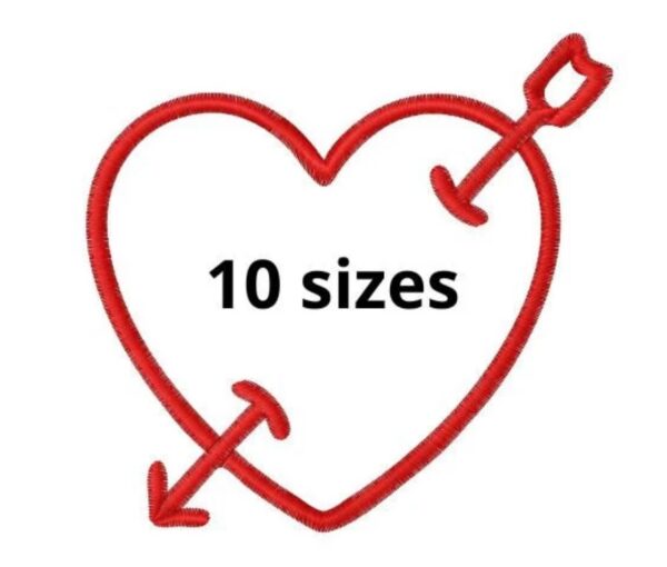 Heart Embroidery Design, 10 sizes, Heart Embroidery, Large Heart Embroidery, Machine Embroidery Design, Heart shapes Design, Instant