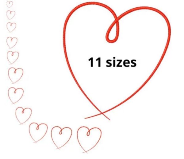 Heart Embroidery Design, 11 sizes, Mini Heart Embroidery, Large Heart Embroidery, Machine Embroidery Design, Heart shapes Design, Instant