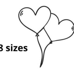 Baloon Heart Embroidery Design,8 sizes, Heart Embroidery, Large Heart Embroidery,Machine Embroidery Design,Heart shapes Design,Instant