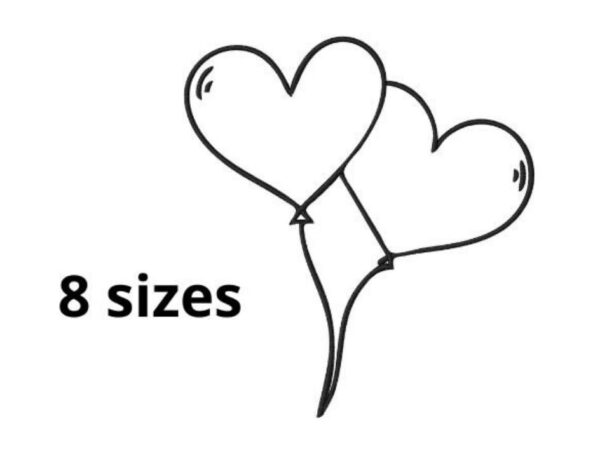 Baloon Heart Embroidery Design,8 sizes, Heart Embroidery, Large Heart Embroidery,Machine Embroidery Design,Heart shapes Design,Instant