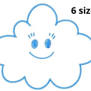 Cloude Embroidery Design, 6 sizes, Cute Cloude Embroidery, Little Cloude Embroidery, Cloud, Machine Embroidery Design, Cloud Design, Instant