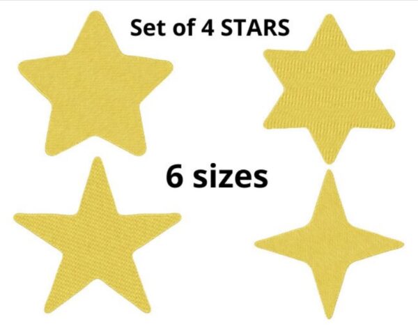 Set of 4 Stars Embroidery Design, 6 sizes, Star Embroidery, Stars Embroidery, Machine Embroidery Design, Stars  Design, Instant Download