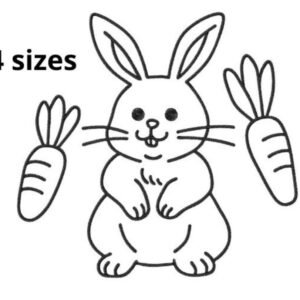 Bunny Embroidery Design, 4 sizes, Cute Bunny Embroidery, Cute Animal Embroidery, Machine Embroidery Design, Bunny Shape Design, Instant