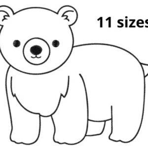 Bear Embroidery Design, 11 sizes, Cute Bear Embroidery,Teddy Bear Embroidery, Machine Embroidery Design, Bear Design, Kids Cute Design