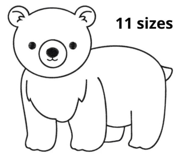 Bear Embroidery Design, 11 sizes, Cute Bear Embroidery,Teddy Bear Embroidery, Machine Embroidery Design, Bear Design, Kids Cute Design