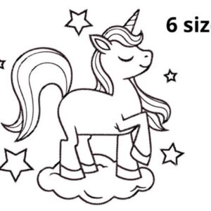 Unicorn Embroidery Design, 6 sizes, Unicorn Embroidery, Baby Girl Embroidery, Machine Embroidery Design, Unicorn Shape Design, Cute Unicorn