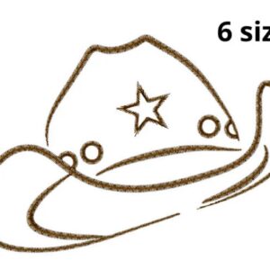 Cowboy Hat Embroidery Design, 6 sizes, Cowboy Embroidery, Cowboy Hat Embroidery, Cowboy Hat, Machine Embroidery Design, Cowboy Hat Design