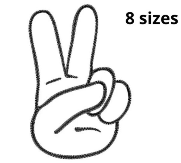Peace Sign Embroidery Design, 8 sizes, Peace Sign Design, Peace Embroidery, Machine Embroidery Design, Peace Hand Design