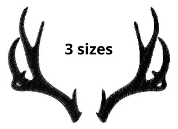 Deer Antlers Embroidery Design, 3 sizes, Deer Embroidery, Deer Antlers Embroidery, Machine Embroidery Design, Instant Download