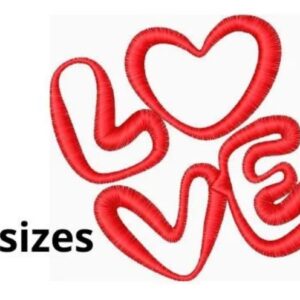 Love Embroidery Design, 4 sizes, Mini Love Embroidery, Large Love  Embroidery, Machine Embroidery Design, Love shapes Design, Instant