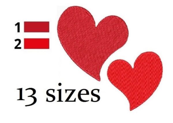 Hearts Embroidery Design, 13sizes, Two Hearts Embroidery, Large Hearts Embroidery, Machine Embroidery Design, Hearts shapes Design, Instant