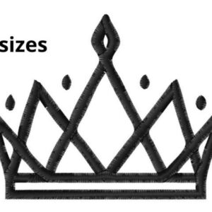 Crown Embroidery Design, 5 sizes, Crown Embroidery, Crown Embroidery Design, Machine Embroidery Design, Crown shape Design, Instant Download