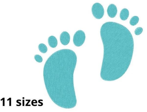 Baby Feet Embroidery Design, 11 sizes, Cute Baby Feet Embroidery,Baby Embroidery,Machine Embroidery Design,Baby Feet Design Instant Download