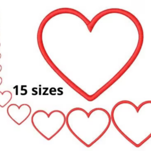 Heart Embroidery Design, 15 sizes, Mini Heart Embroidery, Large Heart Embroidery, Machine Embroidery Design, Heart shapes Design, Instant