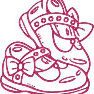 Baby Booties Embroidery Design, 7 sizes, Machine Embroidery Design, Booties shapes Design, Instant