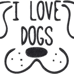 I Love Dog Embroidery Design, 7 sizes, Machine Embroidery Design, I Love Dog shapes Design, Instant