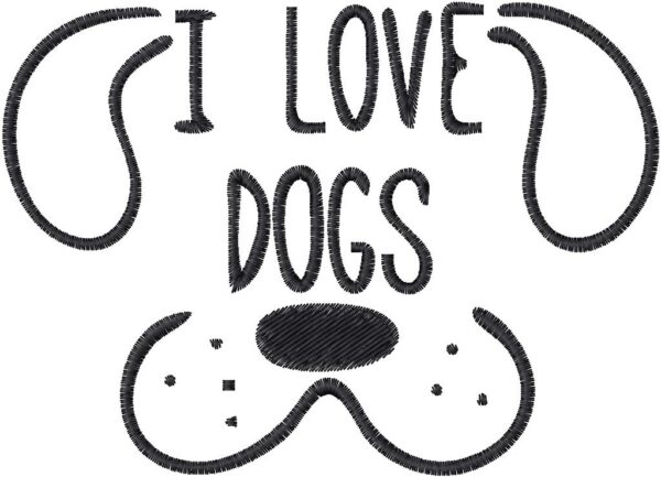 I Love Dog Embroidery Design, 7 sizes, Machine Embroidery Design, I Love Dog shapes Design, Instant