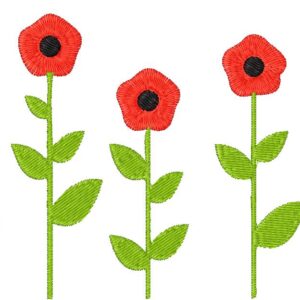 Poppy Design, 7 sizes, Machine Embroidery Design, Poppy shapes Design, Instant