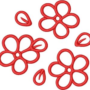 Three Flowers Embroidery Design, 7 sizes, Machine Embroidery Design, Flowers shapes Design, Instant