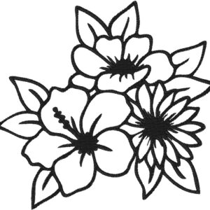 Flowers Design, 7 sizes, Machine Embroidery Design, Flowers shapes Design, Instant