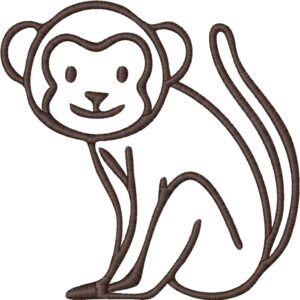 Monkey Embroidery Design, 7 sizes, Monkey Embroidery, Machine Embroidery Design, Monkey shapes Design,Instant