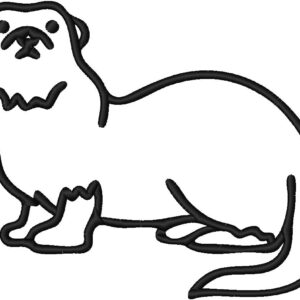 Otter Embroidery Design, 7 sizes, Machine Embroidery Design, Otter shapes Design, Instant