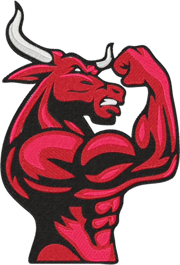 Bull Embroidery Design, 3 sizes, Machine Embroidery Design, Bull shapes Design, Instant