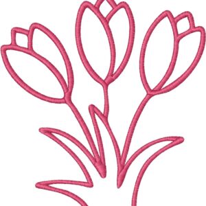 Tulips Design, 7 sizes, Machine Embroidery Design, Tulips shapes Design, Instant