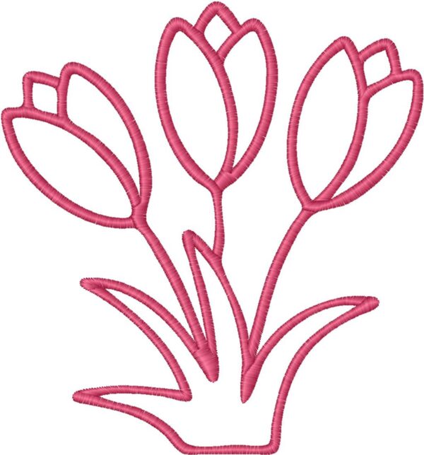 Tulips Embroidery Design, 7 sizes, Machine Embroidery Design, Tulips shapes Design, Instant