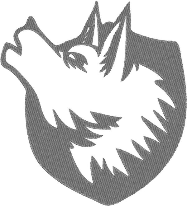 Wolf Logo Embroidery Design, 4 sizes, Machine Embroidery Design, Wolf shapes Design, Instant