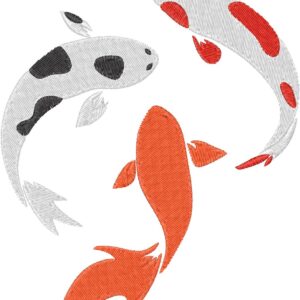 Koi Carp Design, 7 sizes, Machine Embroidery Design, Koi Carp shapes Design, Instant