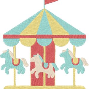 Carousel Embroidery Design, 7 sizes, Machine Embroidery Design, Carousel shapes Design, Instant