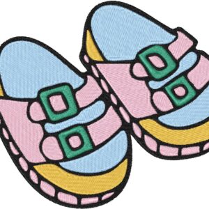 , 7 sizes, Machine Embroidery Design, Slippers shapes Design, Instant