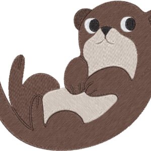 Otter Design, 7 sizes, Machine Embroidery Design, Otter shapes Design, Instant