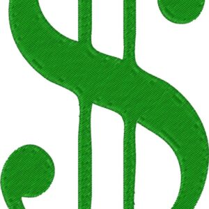 Dollar Design, 3 sizes, Machine Embroidery Design, Dollar shapes Design, Instant