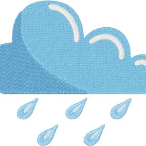 Rain Design, 7 sizes, Machine Embroidery Design, Rain shapes Design, Instant