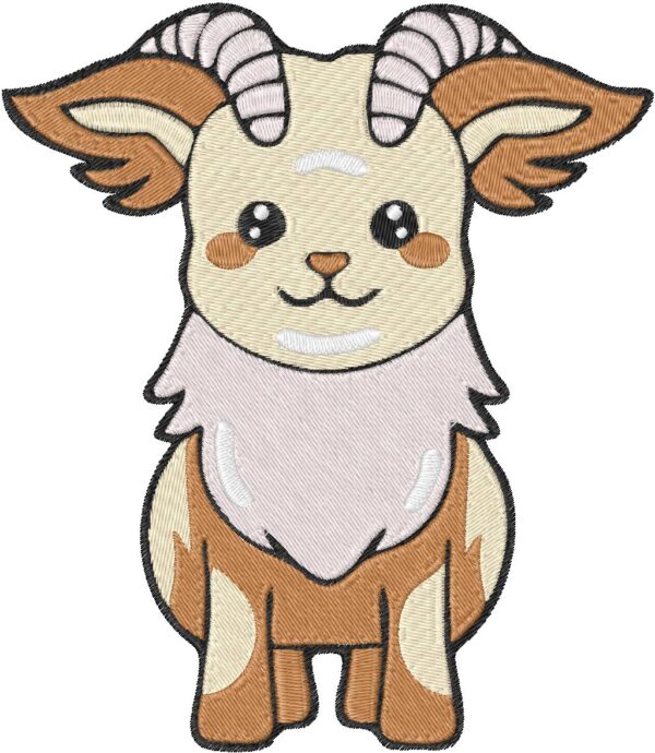 Goat Design, 7 sizes, Machine Embroidery Design, Goat shapes Design, Instant