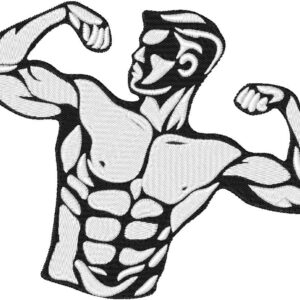 Body-building Embroidery Design, 7 sizes, Machine Embroidery Design, Body-building shapes Design, Instant