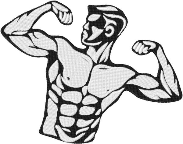 Body-building Embroidery Design, 7 sizes, Machine Embroidery Design, Body-building shapes Design, Instant