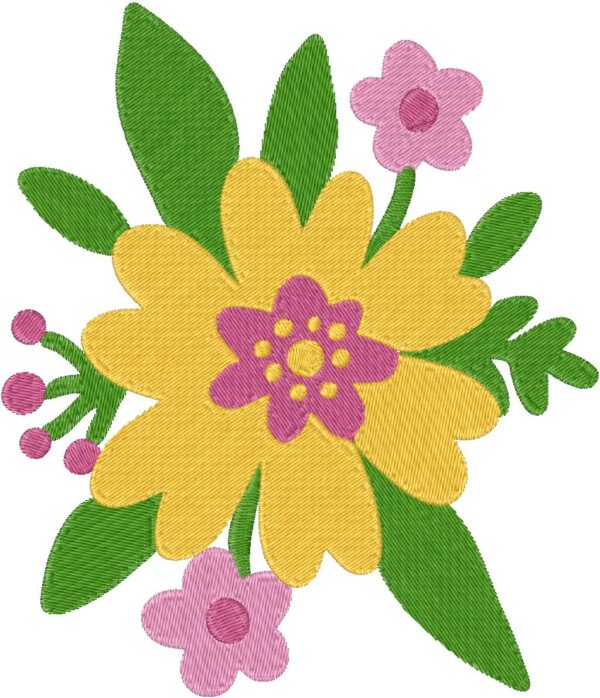 Flowers Embroidery Design, 7 sizes, Machine Embroidery Design, Flowers shapes Design, Instant