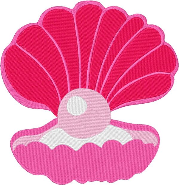 Shell with Pearl Embroidery Design, 7 sizes, Machine Embroidery Design, Shell with Pearl shapes Design, Instant