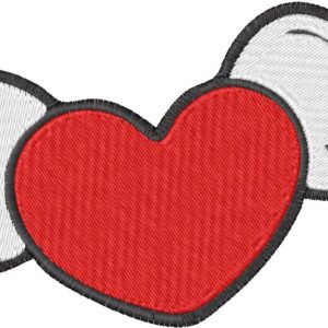 Winged Heart Design, 7 sizes, Machine Embroidery Design, Winged Heart shapes Design, Instant