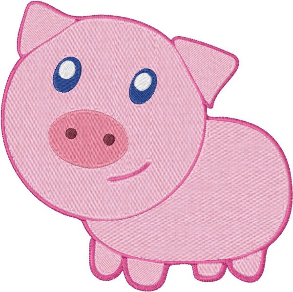 Pig Embroidery Design, 7 sizes, Machine Embroidery Design, Pig shapes Design, Instant