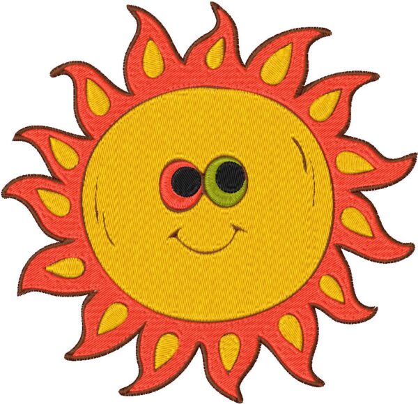 Sun Embroidery Design, 7 sizes, Machine Embroidery Design, Sun shapes Design, Instant