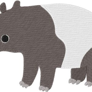 Tapir Embroidery Design, 7 sizes, Machine Embroidery Design, Tapir shapes Design, Instant