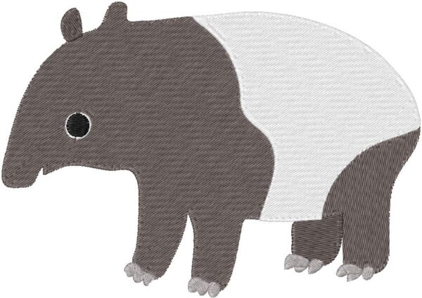 Tapir Embroidery Design, 7 sizes, Machine Embroidery Design, Tapir shapes Design, Instant